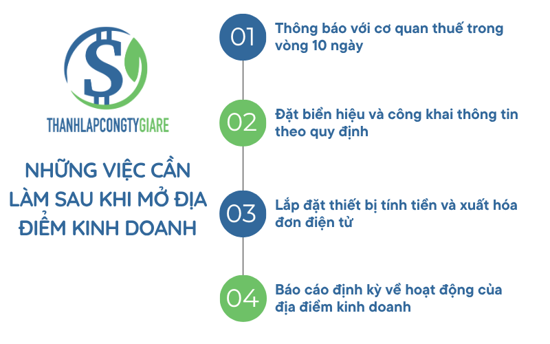 Những việc cần làm sau khi mở địa điểm kinh doanh